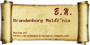 Brandenburg Melánia névjegykártya