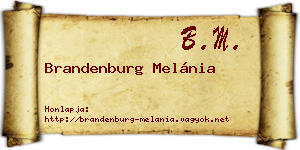 Brandenburg Melánia névjegykártya